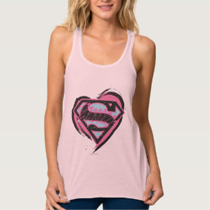 Supergirl Pinkロゴ(ハート) タンクトップ
