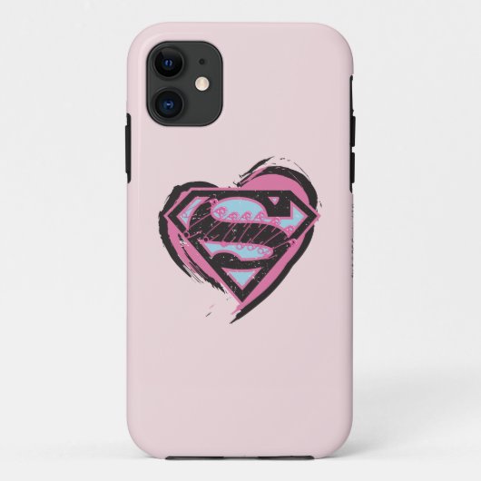 Supergirl Pinkロゴ(ハート) Case-Mate iPhoneケース (裏面)