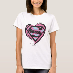 Supergirl Pinkロゴ(ハート) Tシャツ