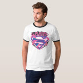 Supergirl Pink and Purple Grunge Logo Tシャツ (正面フル)