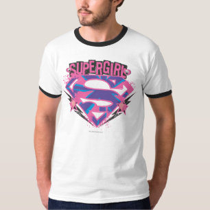 Supergirl Pink and Purple Grunge Logo Tシャツ