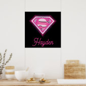 Supergirl Pink Logo ポスター (キッチン)