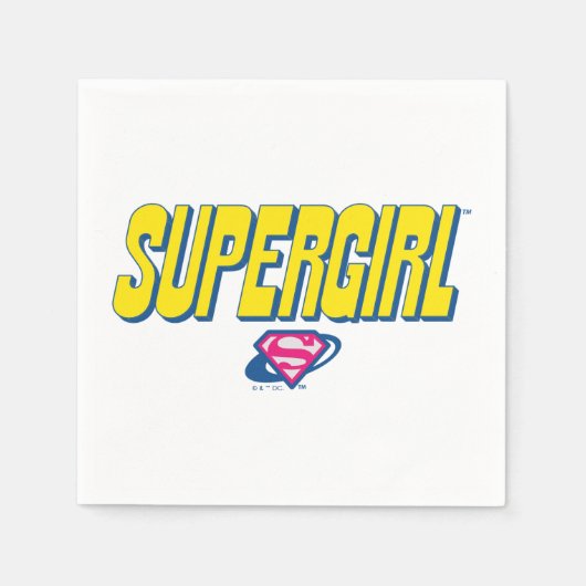 Supergirl Pop Logo スタンダードカクテルナプキン (正面)
