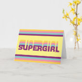 Supergirl Retro Colorshift Graphic カード (黄色い花)