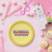 Supergirl Retro Colorshift Graphic ペーパープレート (パーティー)