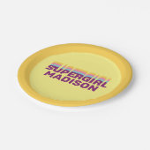 Supergirl Retro Colorshift Graphic ペーパープレート (アングル)