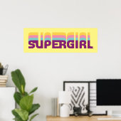 Supergirl Retro Colorshift Graphic ポスター (ホームオフィス)