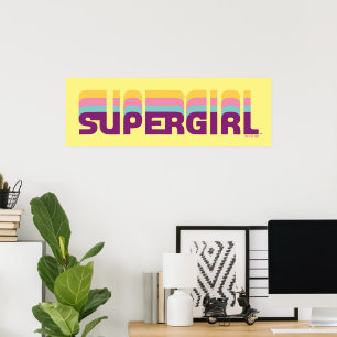 Supergirl Retro Colorshift Graphic ポスター