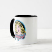 Supergirl Retro Neon Lights Graphic マグカップ (正面左)