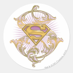Supergirl Starbustのロゴ ラウンドシール