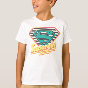 Supergirl Striped Logo Tシャツ