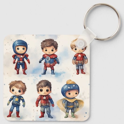 Superheroの衣装をカスタマイズ可能 キーホルダー (裏面)