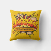 SUPERHEROパーソナライズされたおもしろいモダン漫画本 クッション (裏面)