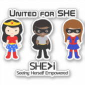 SUPERHEROブラックアウトライン統一された- for SHE シール (正面)