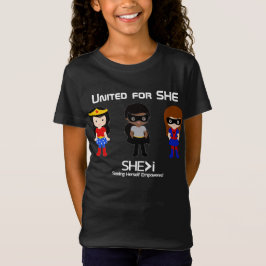 SUPERHERO白のアウトライン統一された- for SHE Tシャツ