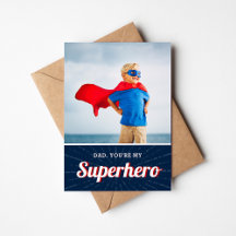 Superhero パーソナライズされた Father's Dayフォトカード