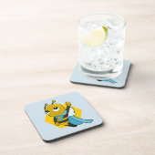 Superhero bee cartoon beverage coaster コースター (右側)
