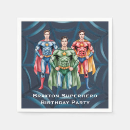 Superhero Birthday Party For Boys スタンダードカクテルナプキン