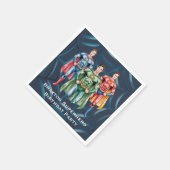 Superhero Birthday Party For Boys スタンダードカクテルナプキン (角)