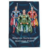 Superhero Birthday Party For Boys  ミディアムペーパーバッグ (正面)