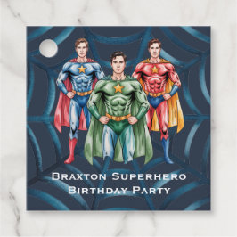 Superhero Birthday Party For Boys Thank You フェイバータグ