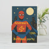 Superhero Birthday Party Invitation 招待状 (スタンド正面)
