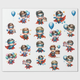 Superhero Birthday Wrapping Paper  ラッピングペーパー
