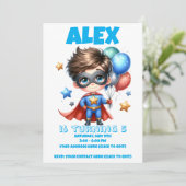 Superhero Boy Birthday Invitation | Editable  招待状 (スタンド正面)