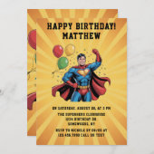 Superhero Boys Birthday Party 招待状 (正面/裏面)