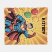 Superhero Boys Birthday Party Gift フリースブランケット (正面(横))