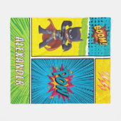 Superhero Boys Custom Name Blanket Personalised フリースブランケット (正面(横))