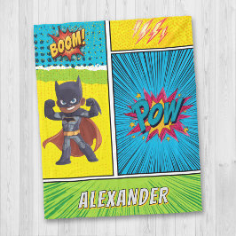 Superhero Boys Custom Name Blanket Personalised フリースブランケット