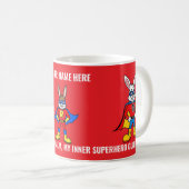 Superhero Bunnies My Cape is Made of Calm  コーヒーマグカップ (正面右)