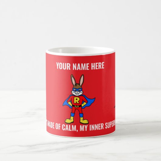 Superhero Bunnies My Cape is Made of Calm  コーヒーマグカップ (中央)