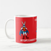 Superhero Bunnies My Cape is Made of Calm  コーヒーマグカップ (左)