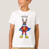 Superhero Bunny Editable Name Feature Tシャツ (正面)
