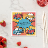 Superhero Comic Book Pop Art Boy Birthday Party スタンダードカクテルナプキン (インサイチュ)