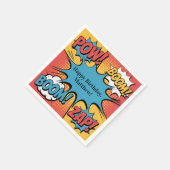 Superhero Comic Book Pop Art Boy Birthday Party スタンダードカクテルナプキン (角)