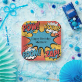 Superhero Comic Book Pop Art Boy Birthday Party ペーパープレート (パーティー)