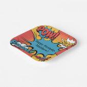 Superhero Comic Book Pop Art Boy Birthday Party ペーパープレート (傾斜あり)