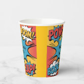 Superhero Comic Book Pop Art Boy Birthday Party 紙コップ (左)