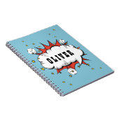 Superhero Comic Speech Bubble Boy Name ノートブック (右側)