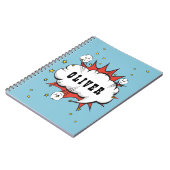 Superhero Comic Speech Bubble Boy Name ノートブック (左側)