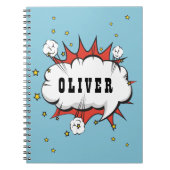Superhero Comic Speech Bubble Boy Name ノートブック (正面)