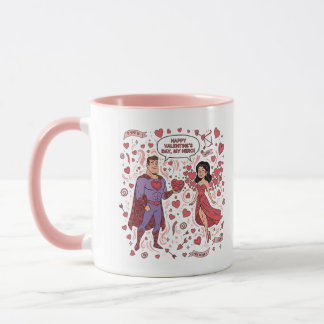 Superhero Couple Valentine Mug マグカップ