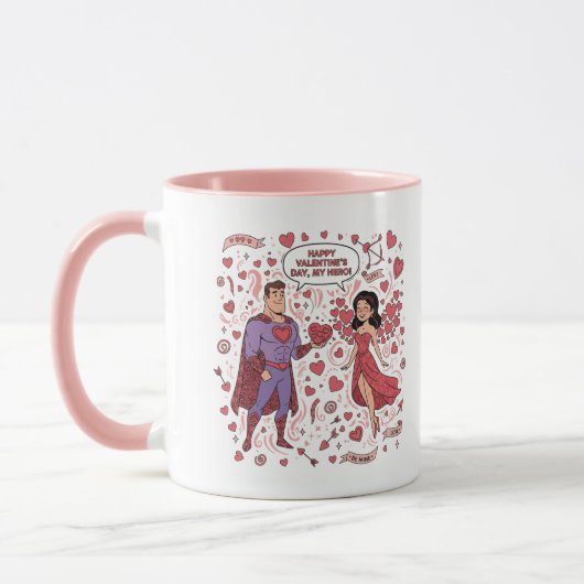 Superhero Couple Valentine Mug マグカップ (左)