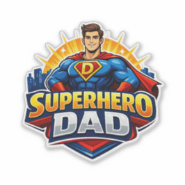 Superhero Dad Sticker シール