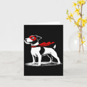 Superhero Dog Cape Illustration Funny Loyal Pet He カード (黄色い花)