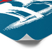 Superhero Dog Cape Illustration Funny Loyal Pet He ポスター (角)