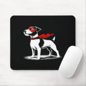 Superhero Dog Cape Illustration Funny Loyal Pet He マウスパッド (マウス)